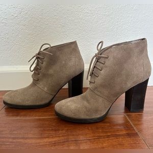 Franco Sarto Booties, Tan Suede, Sz 7